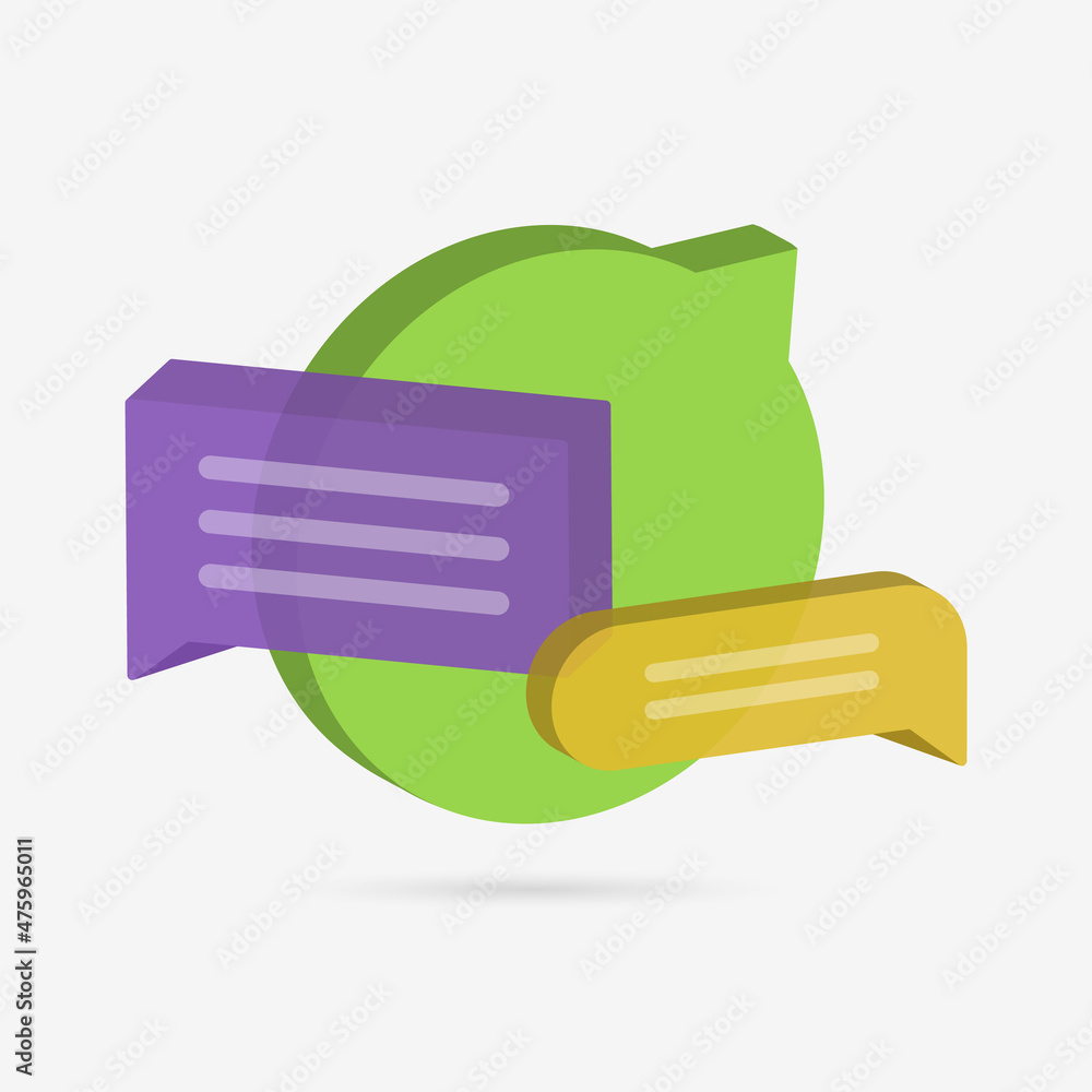 Poster speech bubble chat notification isometric vector concept. sms text notification about new messages, 