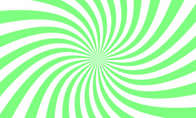 Green white rays background in retro style. Vector.