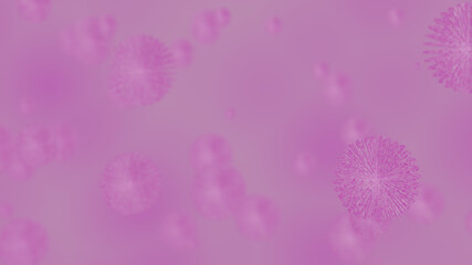 Pink Covid-19 virus is spreading in human nucleus (3D Rendering)