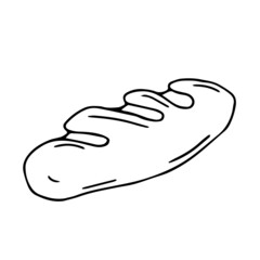 Bread in doodle style. Isolated vector.