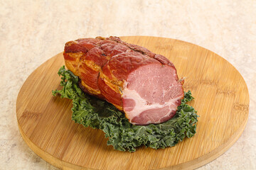 Delicous pork cured meat isolated