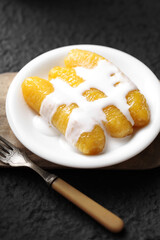 Thai caramelized banana with coconut milk