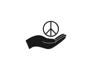 Gesture, hand, peace icon. Vector illustration. Flat design.