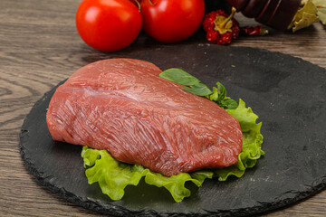 Raw beef piece for cooking