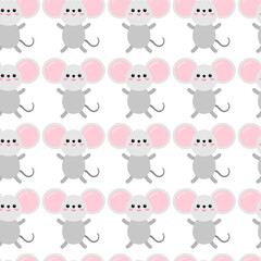 Cute rat Pattern. Cartoon animal background for kids, textile, pattern fabric, wallpaper.