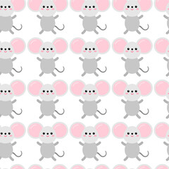 Obraz premium Cute rat Pattern. Cartoon animal background for kids, textile, pattern fabric, wallpaper.