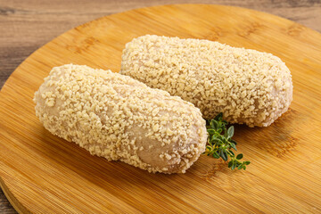 Raw chicken cutlet for roast