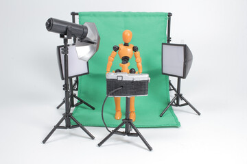 a scale of Photography studio with model