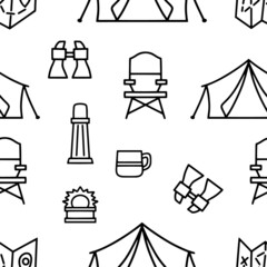 Doodle tourizm seamless pattern isolated. Sketch adventure. Hand drawn vector stock illustration. EPS 10