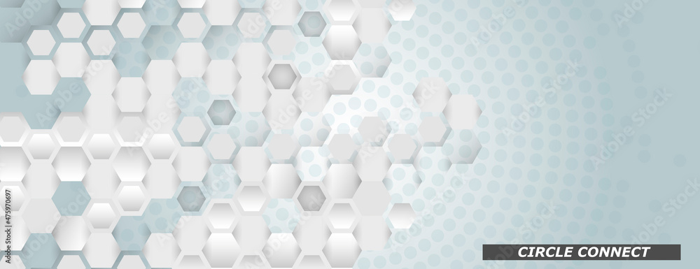 Leinwandbilder Vector banner design. White background with hexagon pattern. Hexagons geometric element concept network