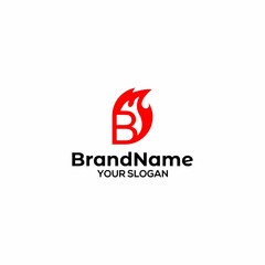 B Fire Flare Logo Design
