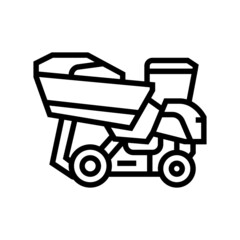 harvester tractor for olives line icon vector. harvester tractor for olives sign. isolated contour symbol black illustration