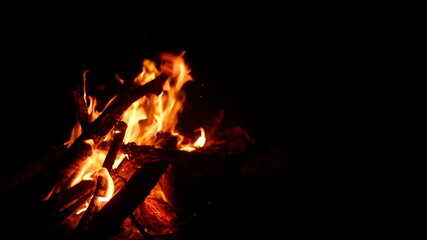 fire in the fireplace