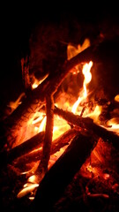 fire in the fireplace