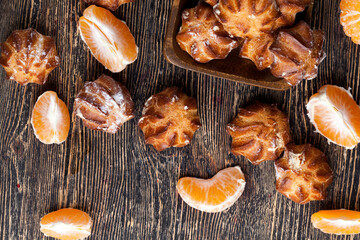 delicious choux pastry with powdered sugar