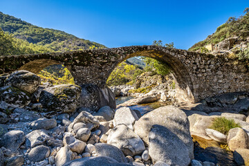 New Bridge in the Garganta de los infiernos gorge, Jerte valley, Caceres, Spain