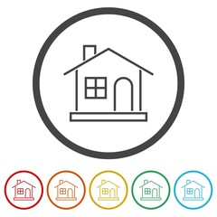 Home Design icon isolated on White Background, color set