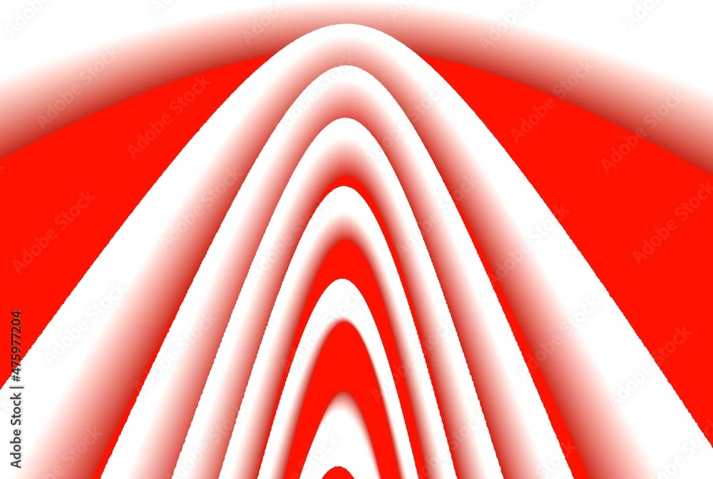 Aufkleber patterns and 3d puzzle design from vivid red and white parabolic concentric convex concentric stripe