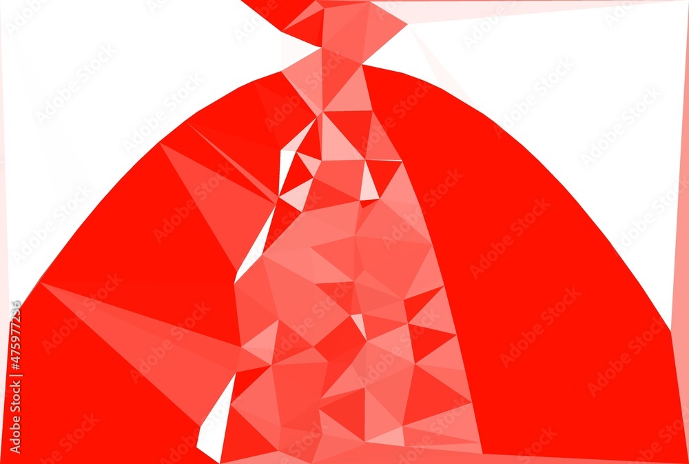 Aufkleber cubist style triangular mosaic patterns and puzzle design from vivid red and white