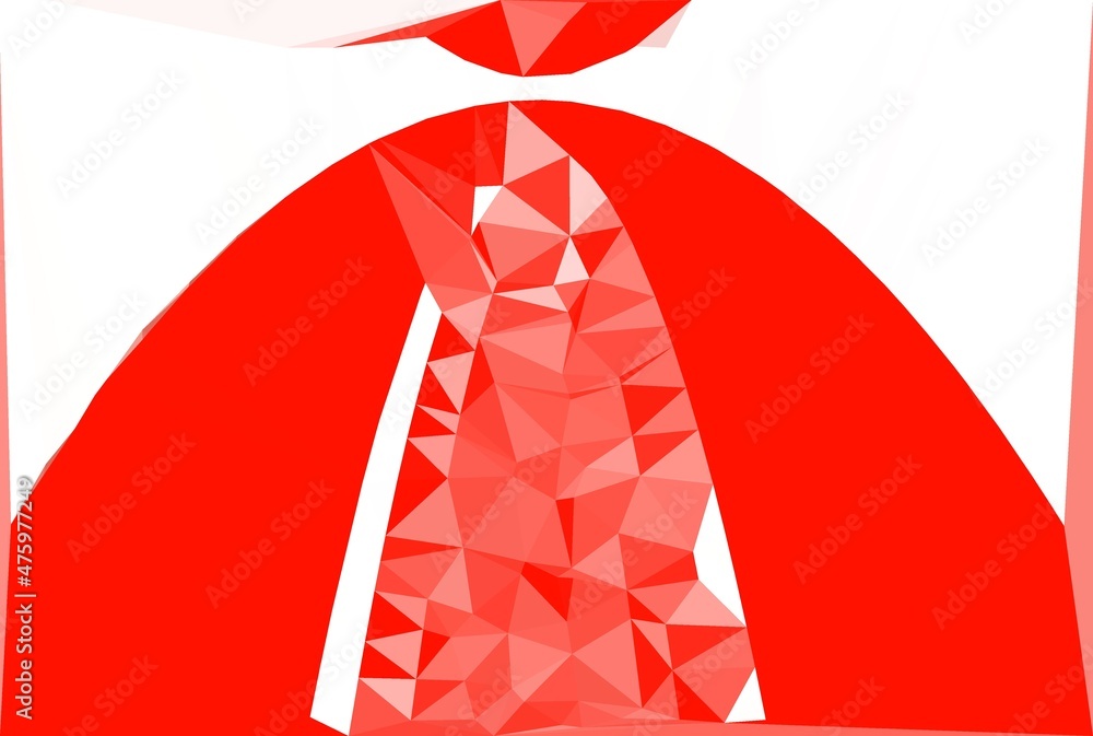 Aufkleber cubist style triangular mosaic patterns and puzzle design from vivid red and white