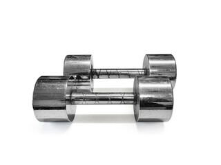 iron dumbbells on a white background