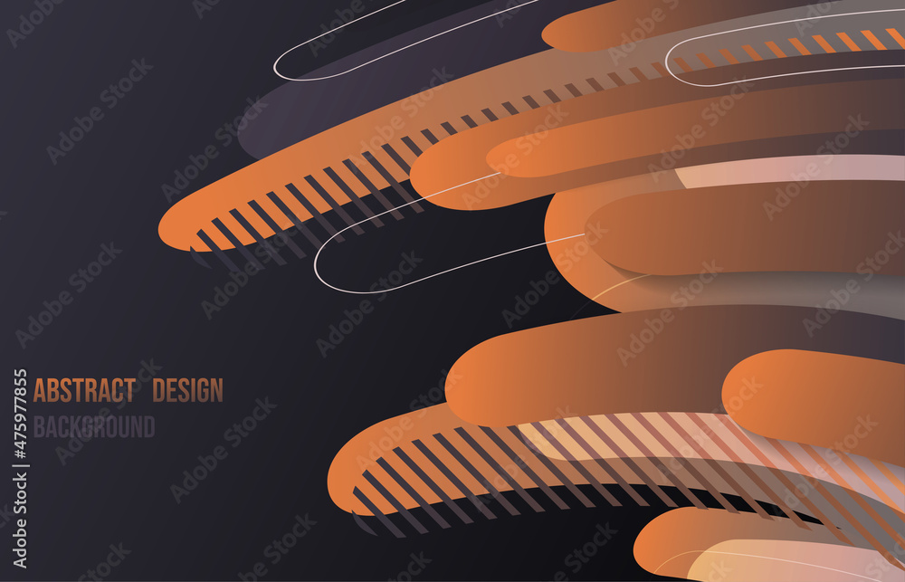Poster abstract geometric stripe line patter design artwork decorative style. overlapping with rounded shap