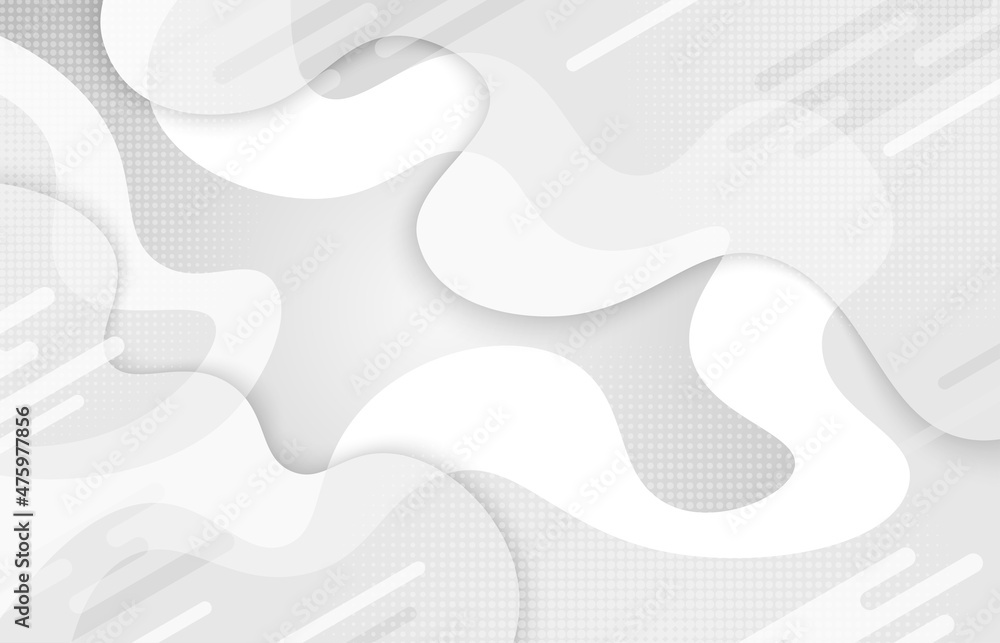 Poster abstract gradient white style of geometric liquid template overlapping. stripe lines decoration with