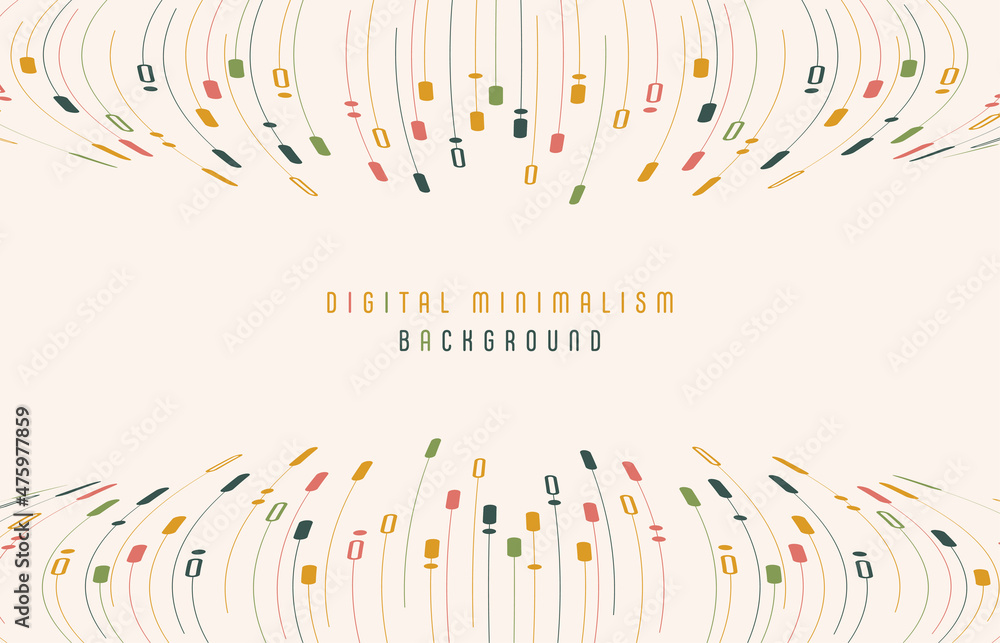 Poster abstract digital lines artwork of minimal colorful lines technology template. overlapping for cover 