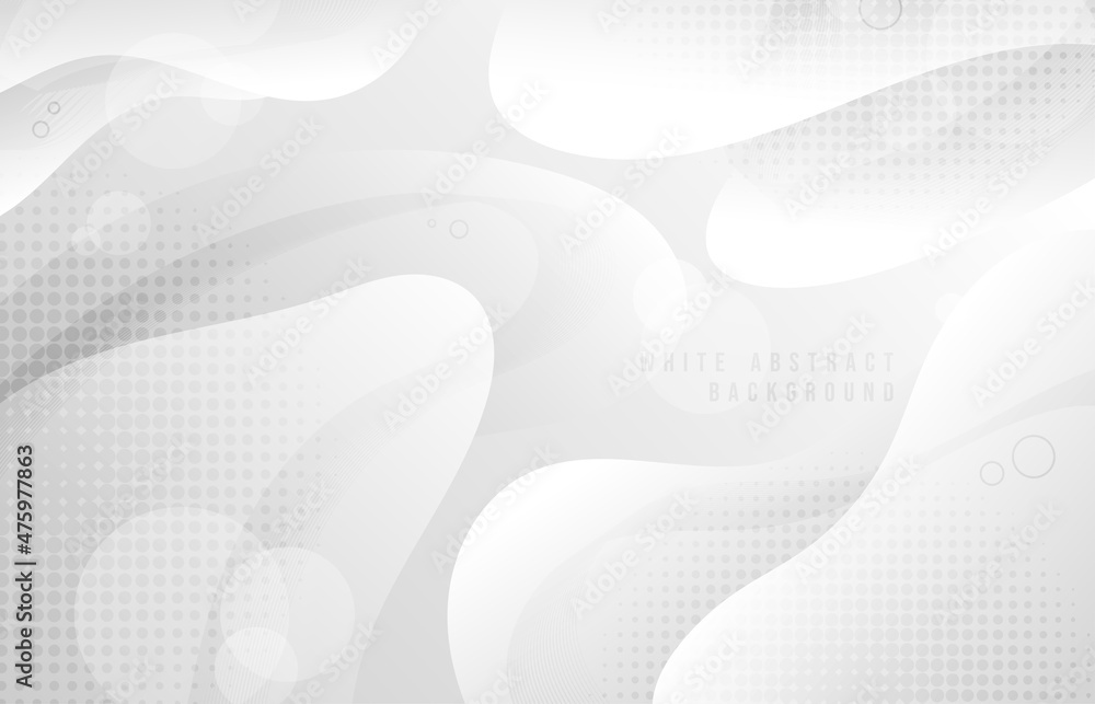 Poster abstract gradient white design of minimal artwork template. decorative with circle halftone artwork 