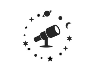 telescope icon vector isolated