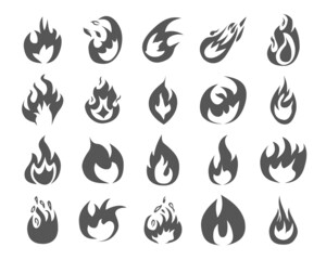 Set of various fire elements. illustration