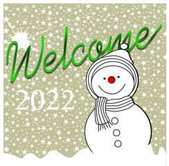 christmas card with snowman