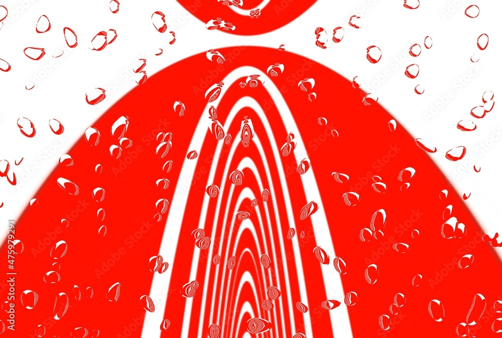 Aufkleber raindrop patterns and puzzle design from vivid red and white parabolic concentric convex concentric 
