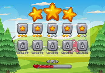 Game user interface with three stars