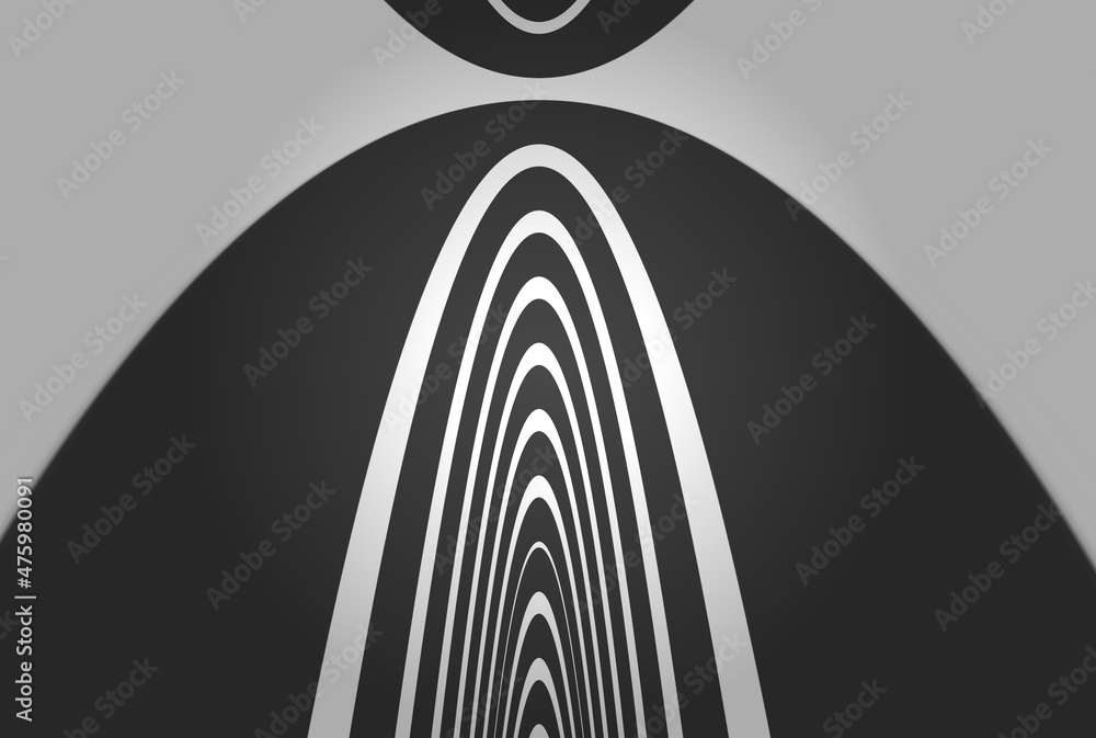 Aufkleber patterns and puzzle design in monochrome of smooth elliptical concentric stripes