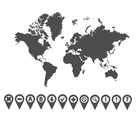 Map with Navigation Icons. Vol. 1