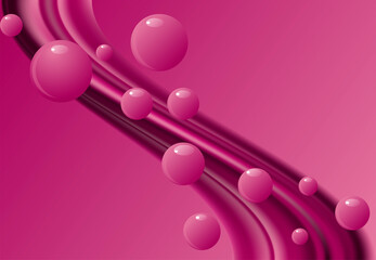 Abstract pink background with smooth lines and round shapes.