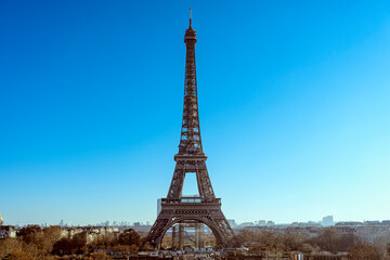 Eiffel Tower in Paris France, a great architecture and historical monument.