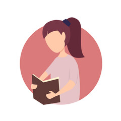 A girl holds a diary or a book in her hands. Effective personal planning and organization. Colorful vector illustration in flat cartoon style.