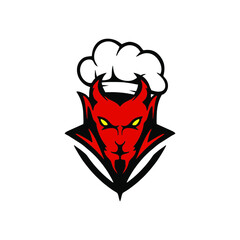illustration vector graphic of devil chef. fit for restaurant, spicy, culinary business.