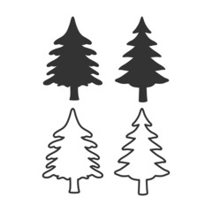 Christmas tree vector icon set