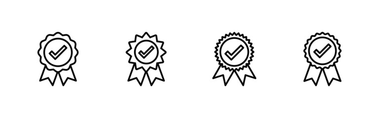 Approved icon set. Certified Medal Icon