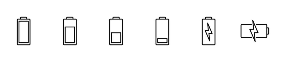 Battery icons set. battery Charging sign. battery charge level