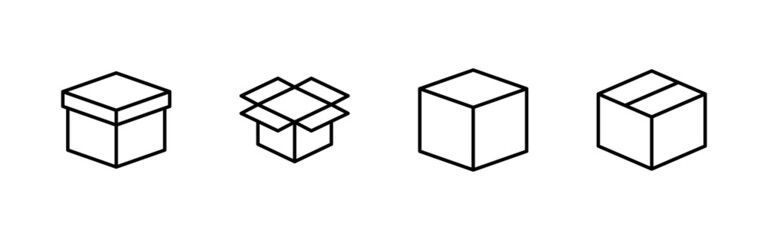 Box icons set. box sign and symbol, parcel, package