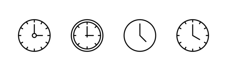 Clock icons set. Time sign and symbol. watch icon
