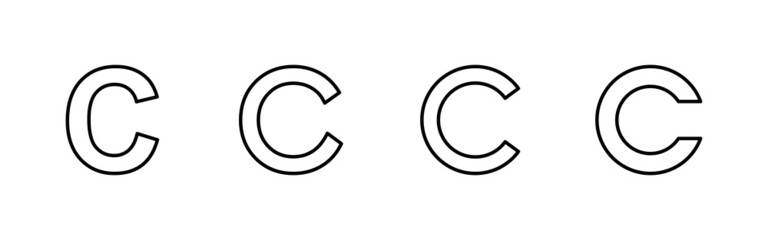 Copyright icons set. copyright sign and symbol