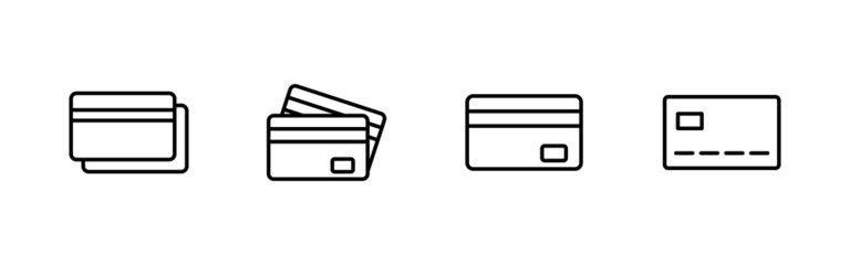 Credit card icons set. Credit card payment sign and symbol