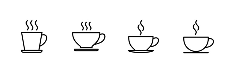 coffee cup icons set. cup a coffee sign and symbol