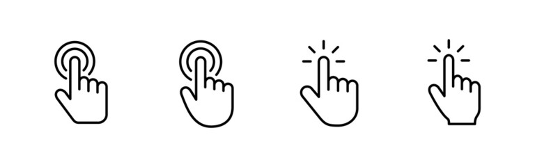 Fototapeta premium Hand cursor icons set. cursor sign and symbol. hand cursor icon clik