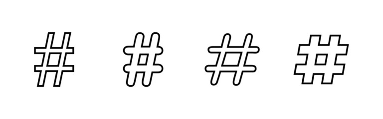 Hashtag icons set. hashtag sign and symbol